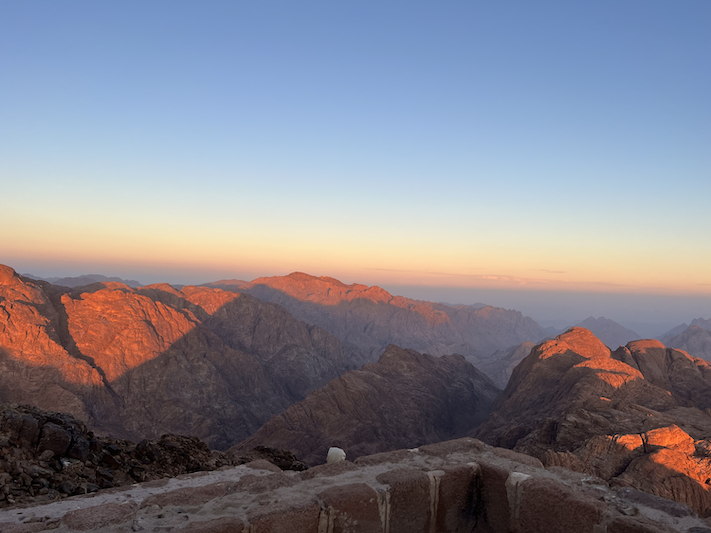 A view of the tops of mountains off in the distance